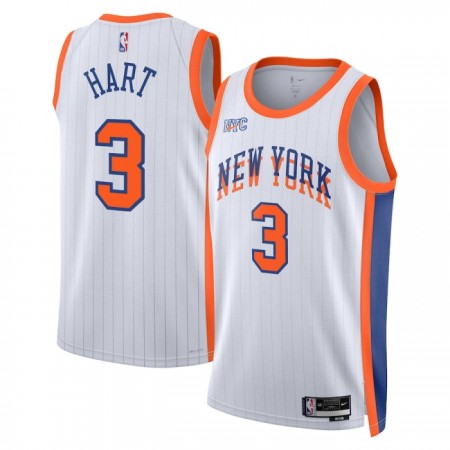 Camiseta Hombre NBA New York Knicks Josh Hart 2024-25 Nike City Edition Blanco Swingman
